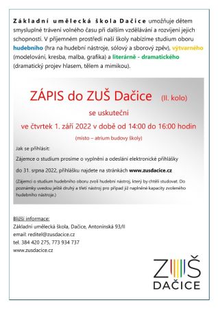 2022 zápis plakát Dačice II